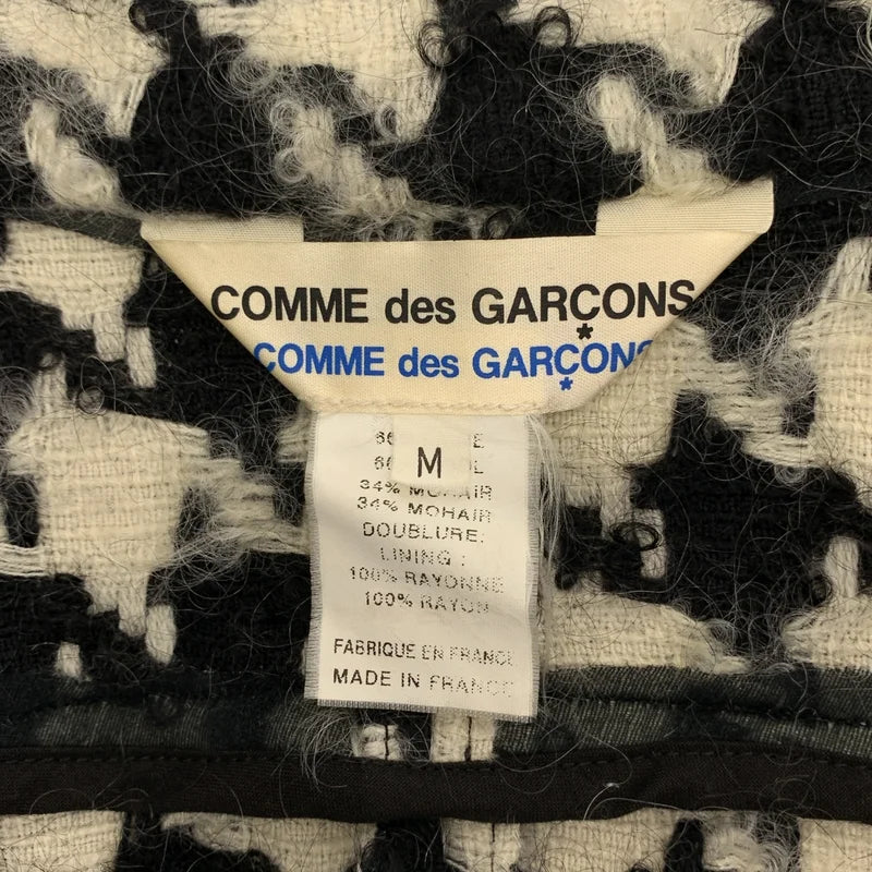 COMME des GARCONS COMME des GARCONS / コムコム | ウール モヘヤ 千鳥柄 カットオフ ジャケット | M | レディース