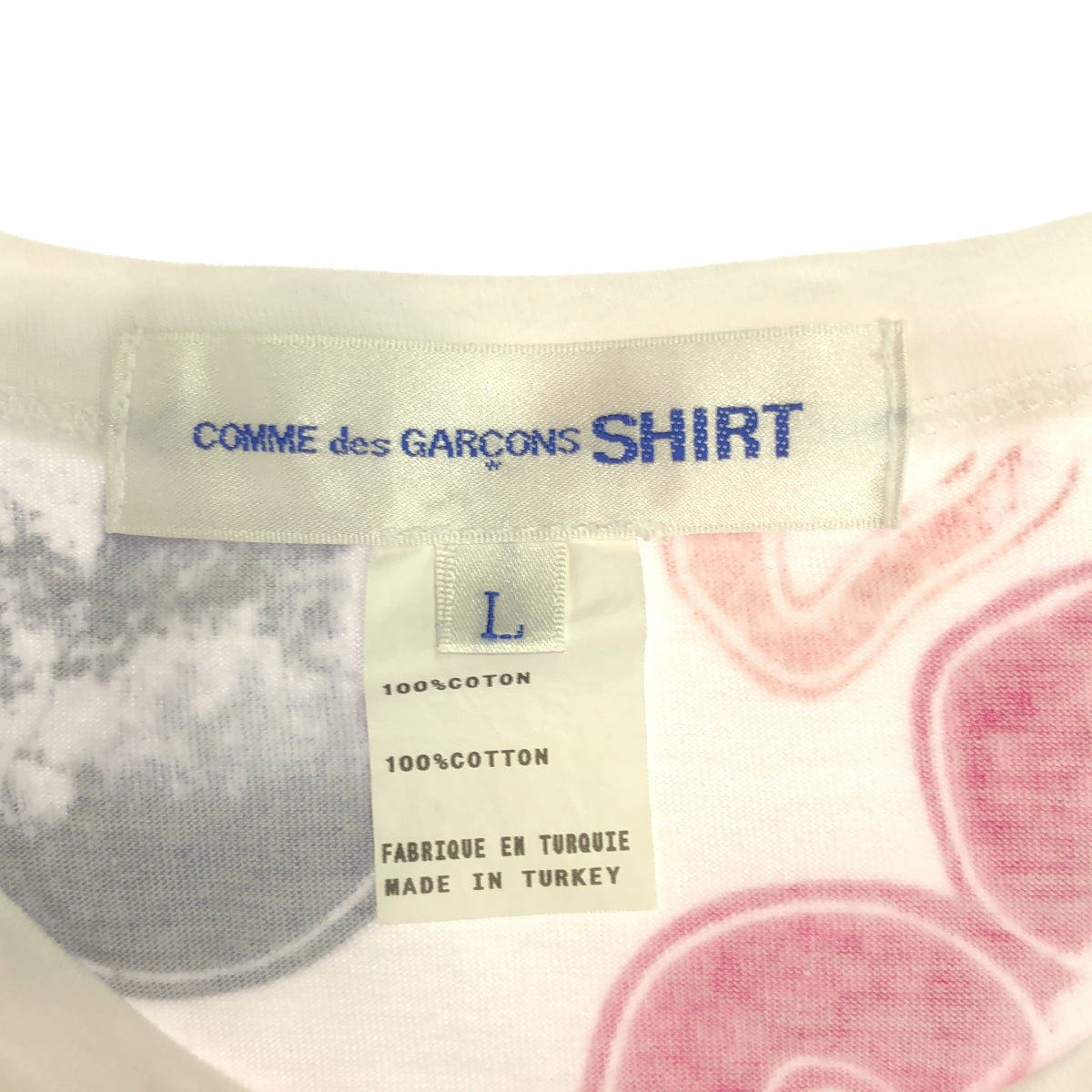 COMME des GARCONS SHIRT / 콤데 갤슨 셔츠 | 백 프린트 원포인트 로고 크루넥 티셔츠 컷소우 | L | 남성