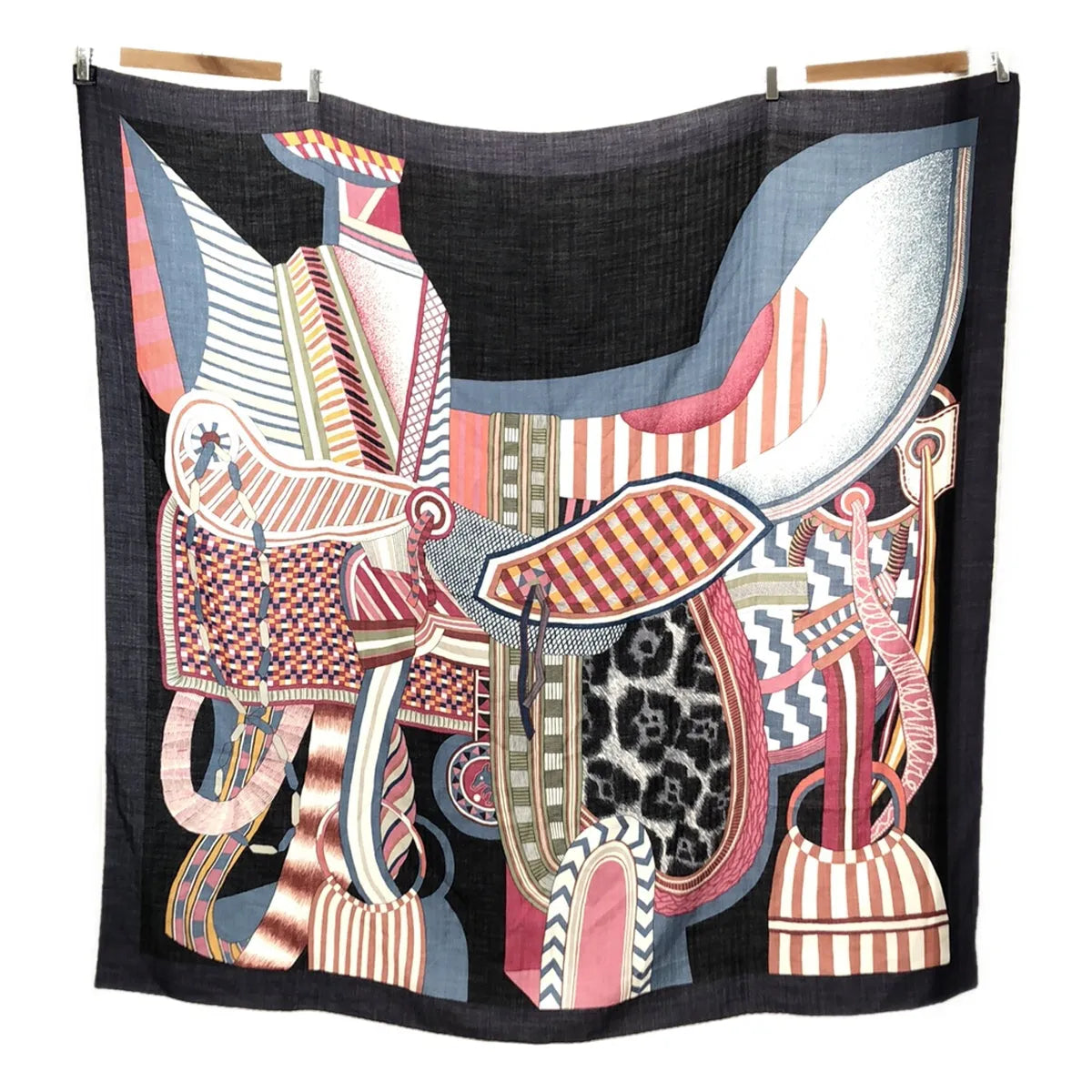 【미품】 HERMES / 헤르메스 | 카레 140 LA SELLE IMAGINARE 공상 채찍 스카프 | 멀티 컬러