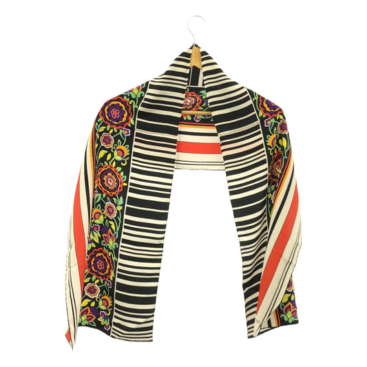 Gianni Versace | Flower stripe all-over print scarf |