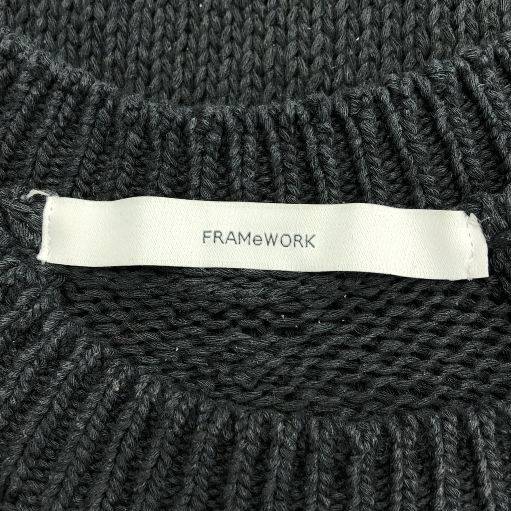 Framework / フレームワーク | 2024SS | リネン コットン ラグランニット | F | チャコール | レディース
