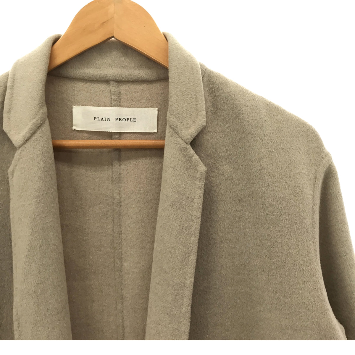 PLAIN PEOPLE | Wool/cashmere blend buttonless chesterfield coat | Size 3 | Beige | Women's