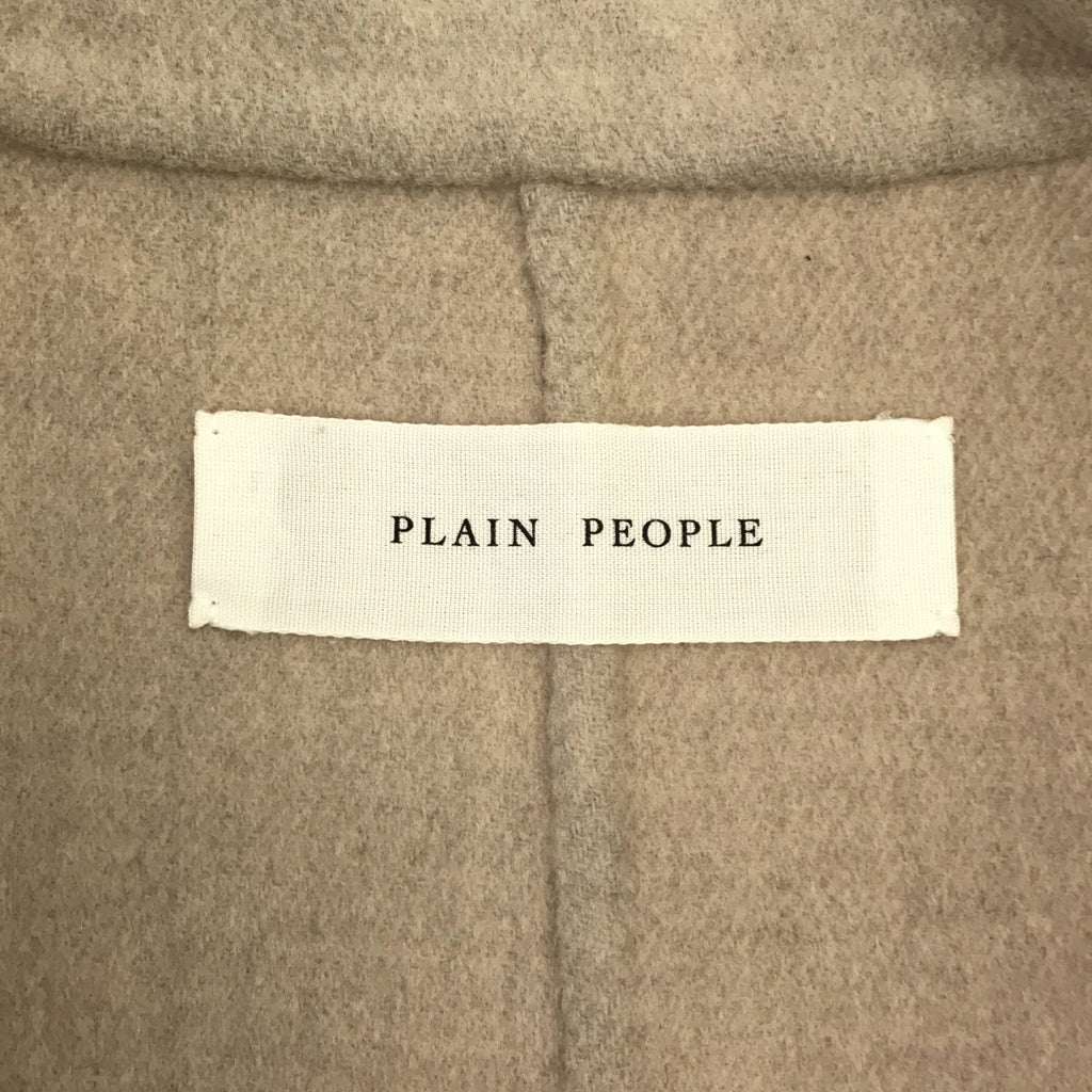 PLAIN PEOPLE / プレインピープル | ウール カシミヤ混  ボタンレス チェスターコート | 3 | ベージュ | レディース