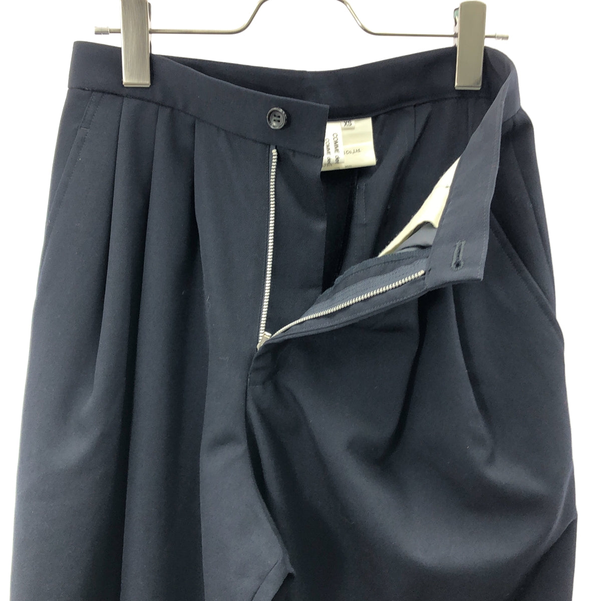 COMME des GARCONS COMME des GARCONS / コムコム | 2019SS | ウールギャバジン 3タック ワイド テーパードパンツ | XS | ネイビー | レディース