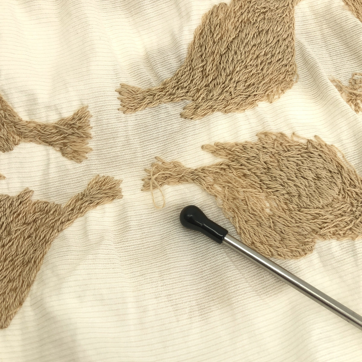 米娜·佩爾霍寧 / 米娜·佩爾霍寧 | 米娜·佩爾霍寧四隻鳥棉絲鳥刺繡連衣裙|尺寸 36 |米色 |女性的