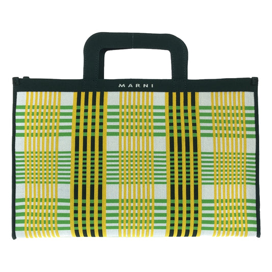 [New] MARNI | 2024SS | Plaid Briefcase Bag Tote Bag | Yellow/White/Green | Women's