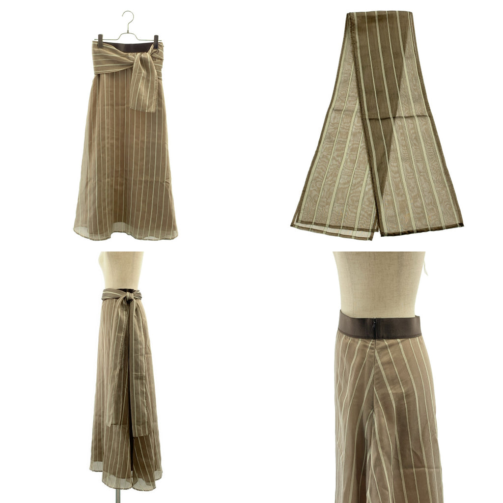 ADORE / 아도어 | 벨티드 시어 스트라이프 스커트 | 36 | 여성