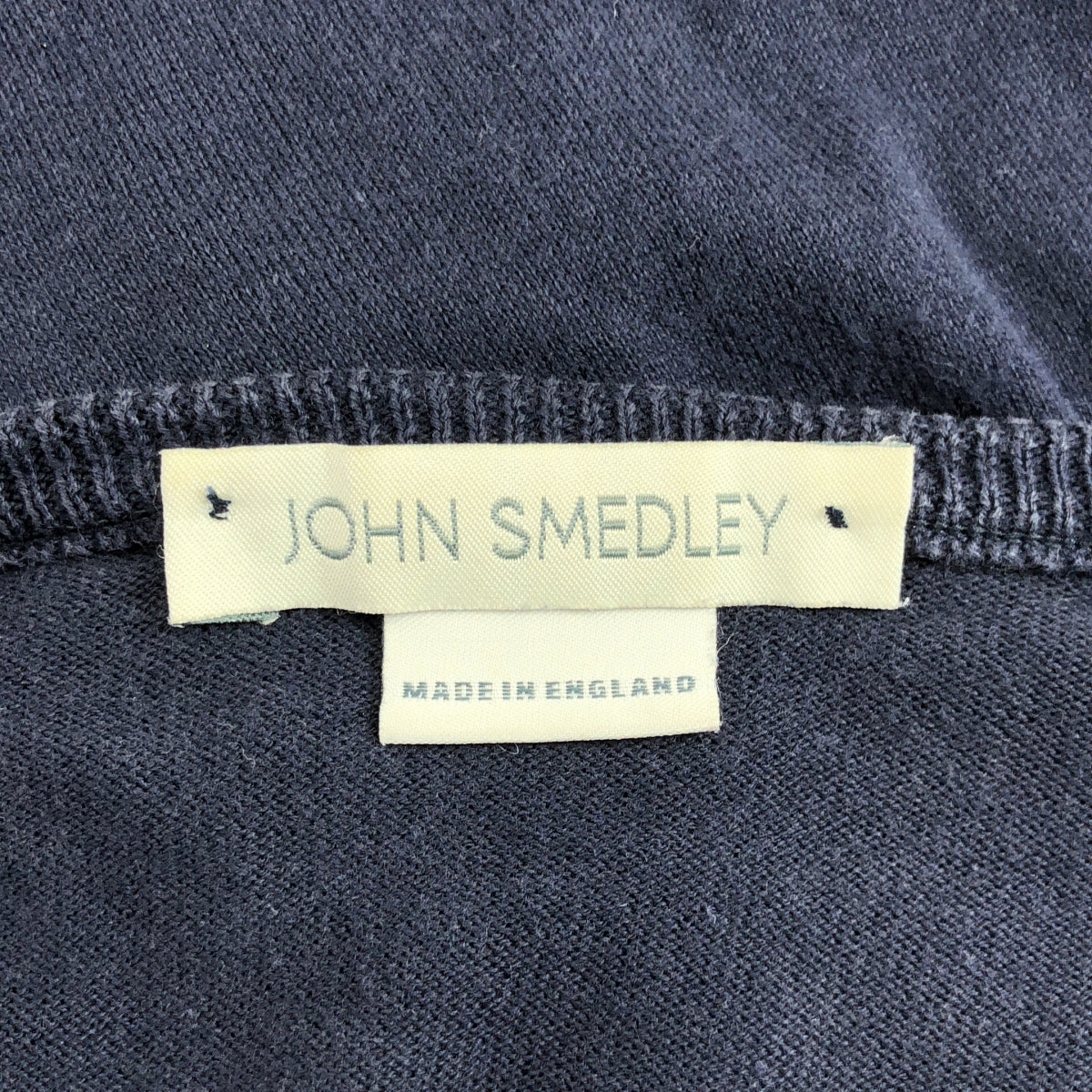 JOHN SMEDLEY | 海島棉高支數V領毛衣 | S碼 | 海軍藍 | 男士