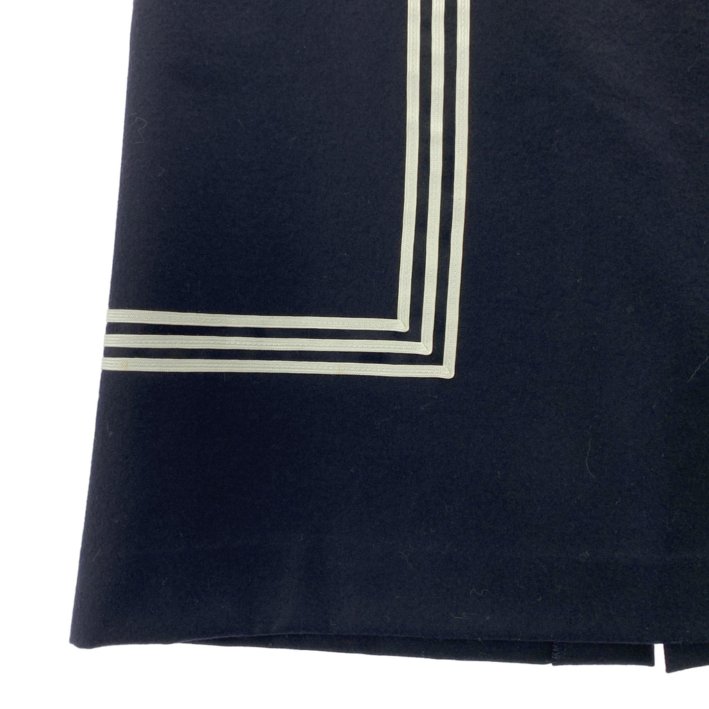 HYKE / ハイク | ウール ライン装飾 サイドジップ スカート / 裏地付き | 2 | ダークネイビー | レディース