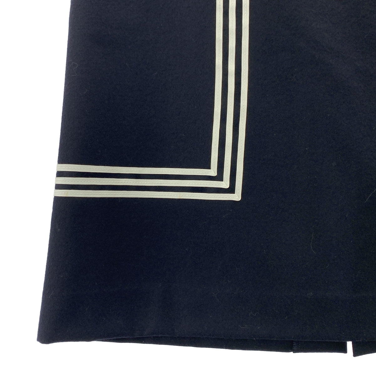 HYKE / ハイク | ウール ライン装飾 サイドジップ スカート / 裏地付き | 2 | ダークネイビー | レディース