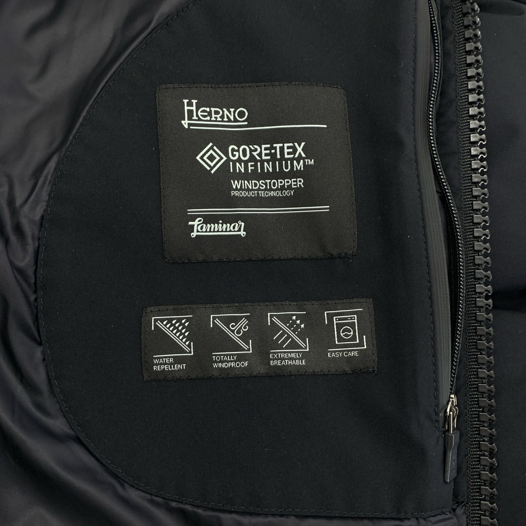 【미품】 HERNO / 헤르노 | LAMINAR GORE-TEX 라미나 고어 텍스 다운 재킷 | 38 | 블랙 | 여성