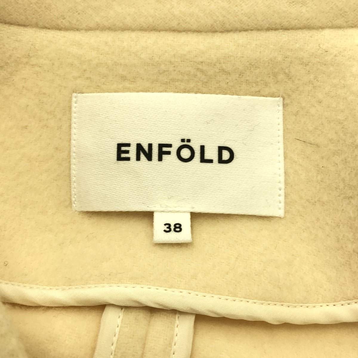 ENFOLD / 엠 폴드 | 파인 리버 프론트 쇼트 코트 | 38 | 베이지 | 여성
