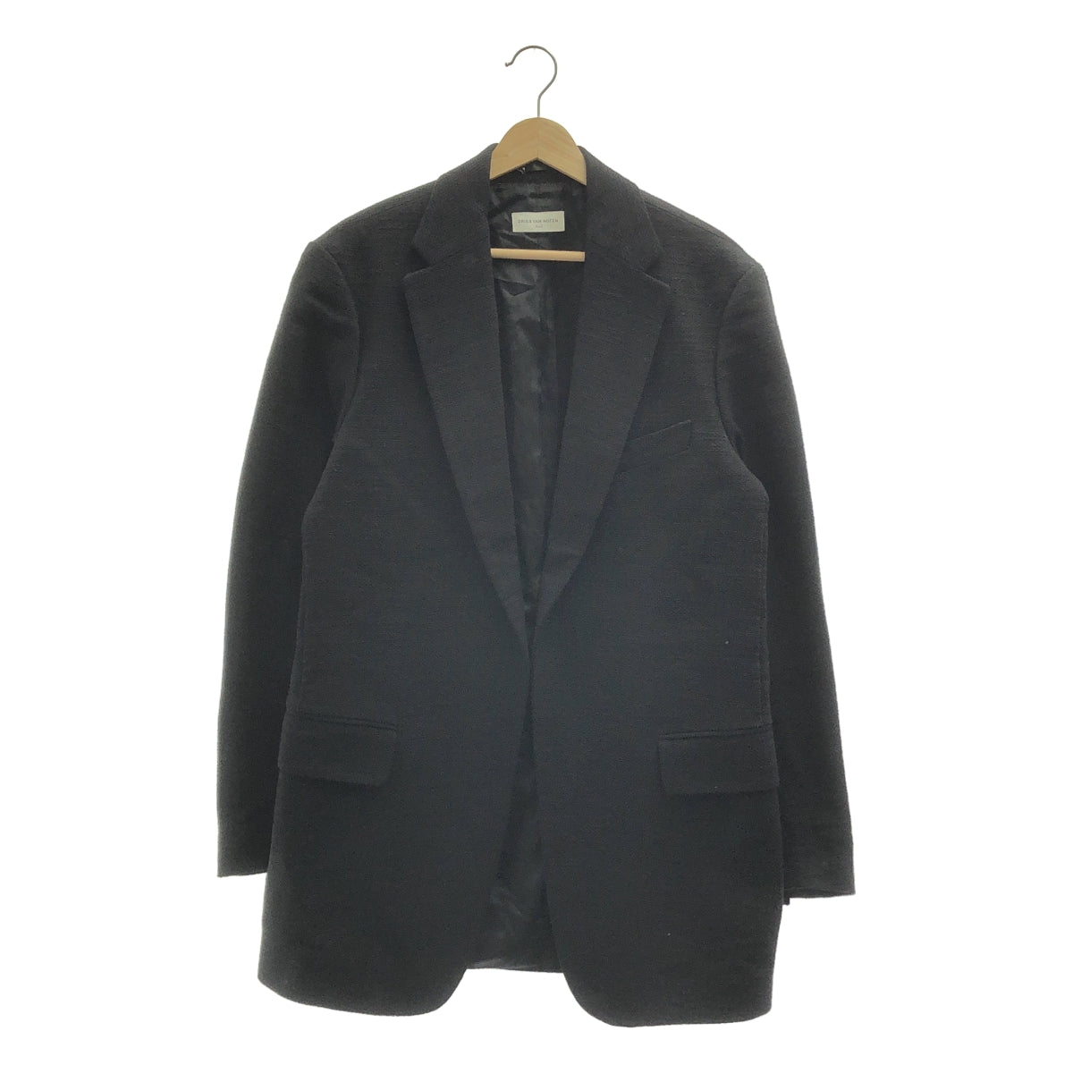 [狀況極佳] DRIES VAN NOTEN / Dries Van Noten | 棉質無扣西裝外套 | S碼 | 黑色 | 男款