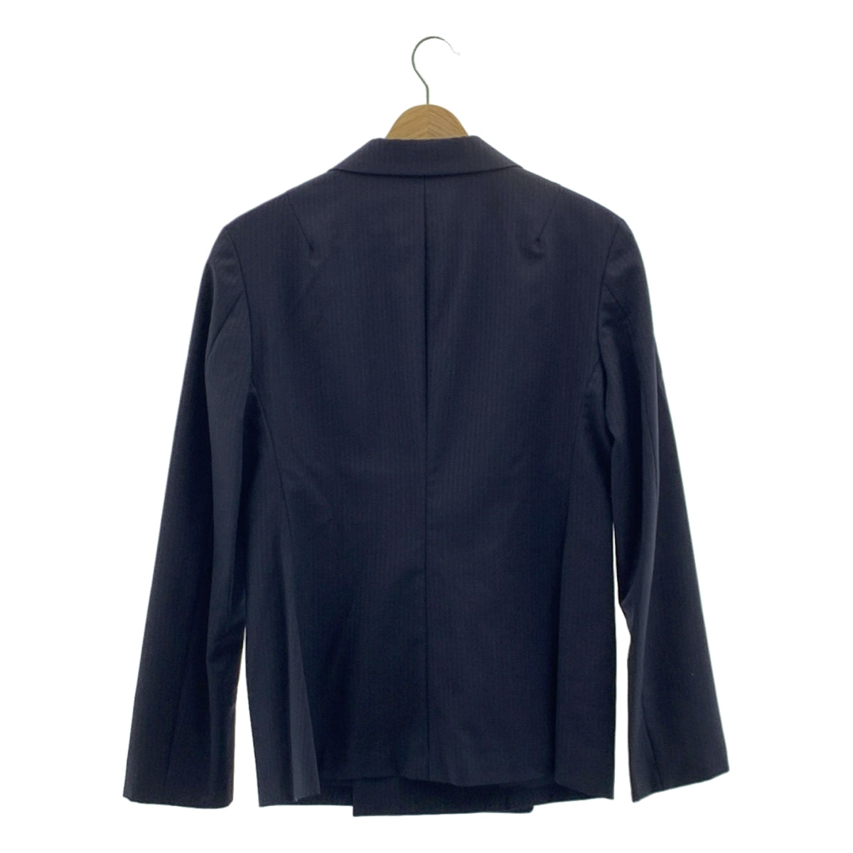 YOHJI YAMAMOTO +NOIR / 요우지야마모토프리스노아르 | 울 모헤어 스트라이프 피크 드래퍼 재킷 | 3 | 네이비 |