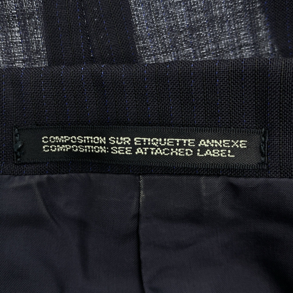 YOHJI YAMAMOTO +NOIR / 요우지야마모토프리스노아르 | 울 모헤어 스트라이프 피크 드래퍼 재킷 | 3 | 네이비 |