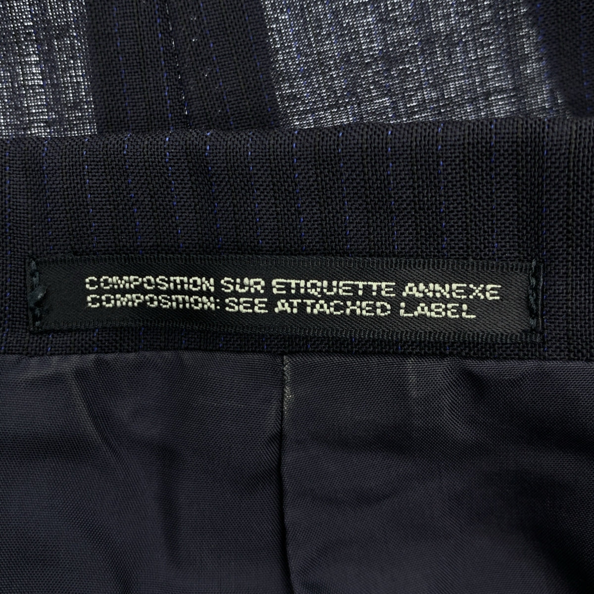 YOHJI YAMAMOTO +NOIR / ヨウジヤマモトプリュスノアール | ウール モヘア ストライプ ピークドラペル ジャケット | 3 | ネイビー | レディース