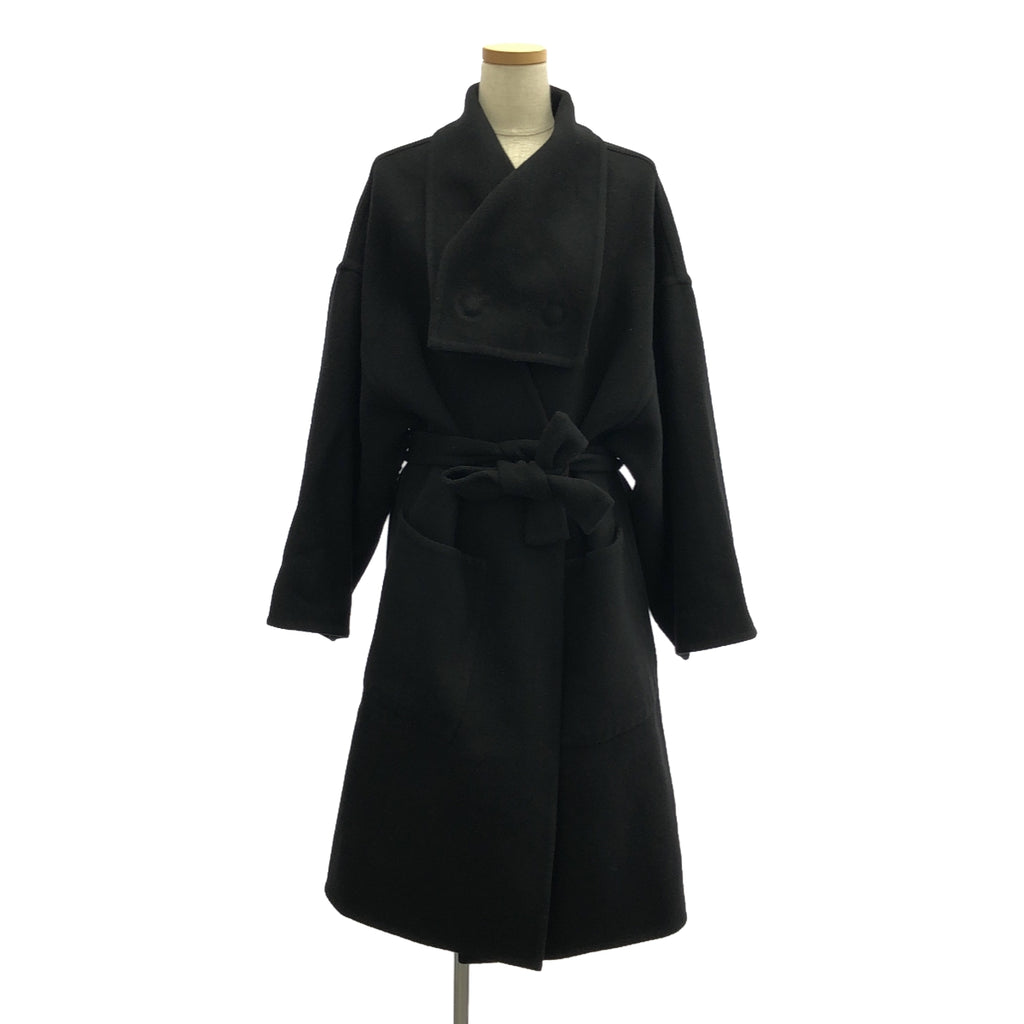 JW Anderson / ジェイダブルアンダーソン | ウール カシミヤ ベルト付き ラップコート | UK6 | ブラック | レディース