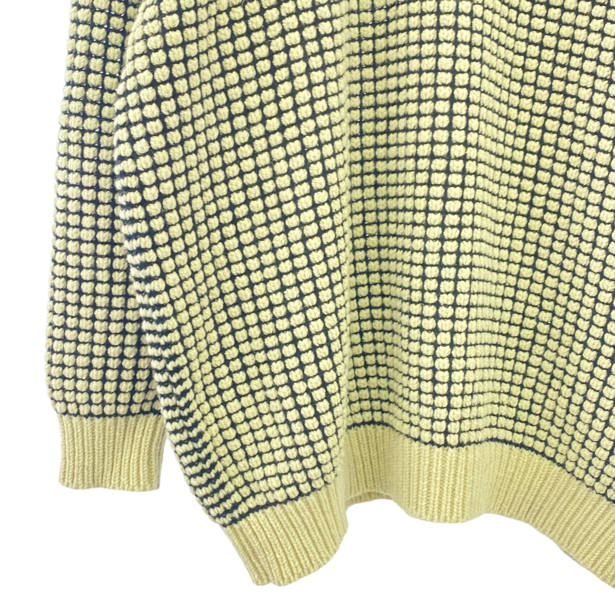 【新品】  JAN-JAN VAN ESSCHE / ヤンヤンヴァンエシュ | KNIT #60 ウールリネン ルーズフィットニット | L | NATURAL PITCH BLACK LALIN | メンズ