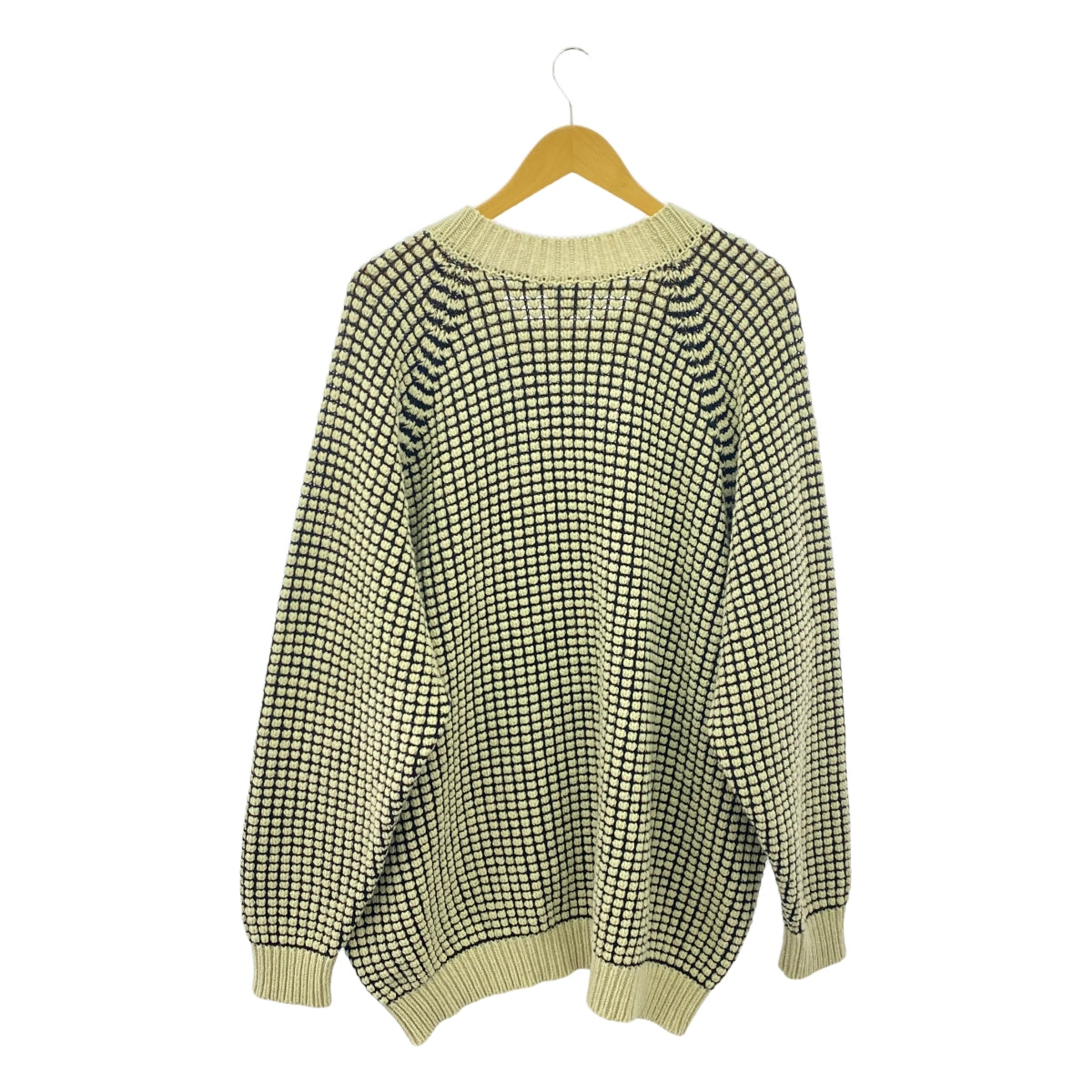 【新品】  JAN-JAN VAN ESSCHE / ヤンヤンヴァンエシュ | KNIT #60 ウールリネン ルーズフィットニット | L | NATURAL PITCH BLACK LALIN | メンズ