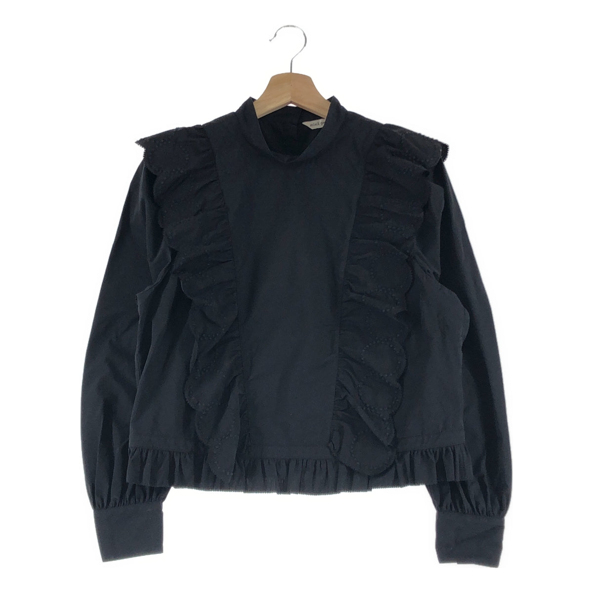 mina perhonen / ミナペルホネン | 2025AW | tambourine / タンバリン エンブロイダリー フリル ギャザースリーブ シャツ ブラウス | 40 | レディース