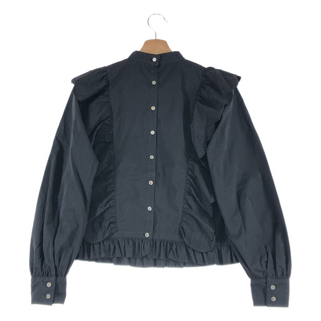 mina perhonen / ミナペルホネン | 2025AW | tambourine / タンバリン エンブロイダリー フリル ギャザースリーブ シャツ ブラウス | 40 | レディース