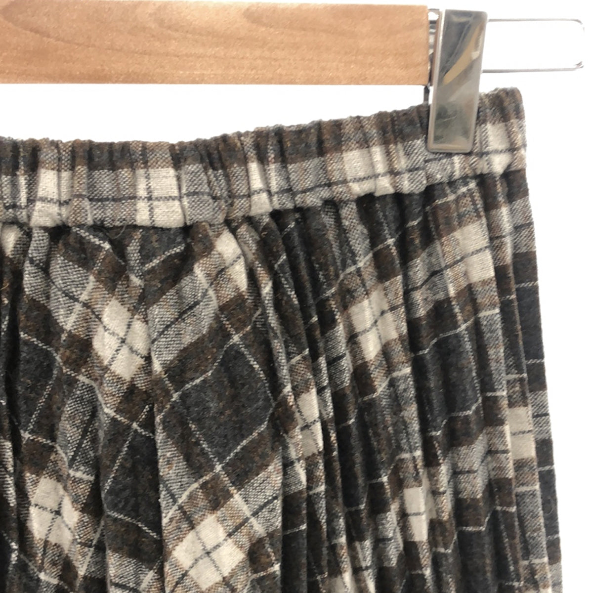 [Good Condition] Kelen | Ritz Check Pleated Skirt | S | Gray | Women's