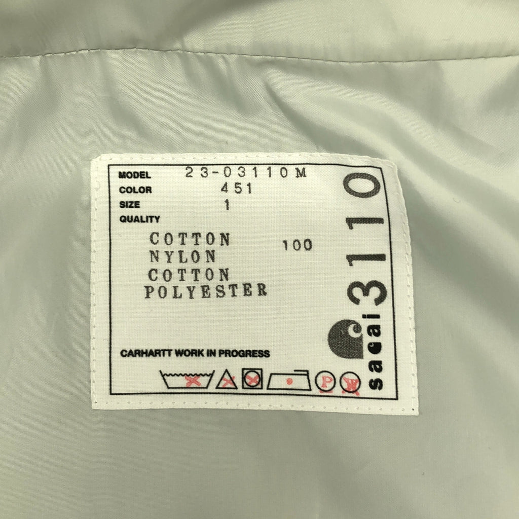 sacai / サカイ | 2023AW | ×CARHARTT WIP / Canvas MA-1 Jacket ドッキング ミシガン ジャケット | 1 | メンズ