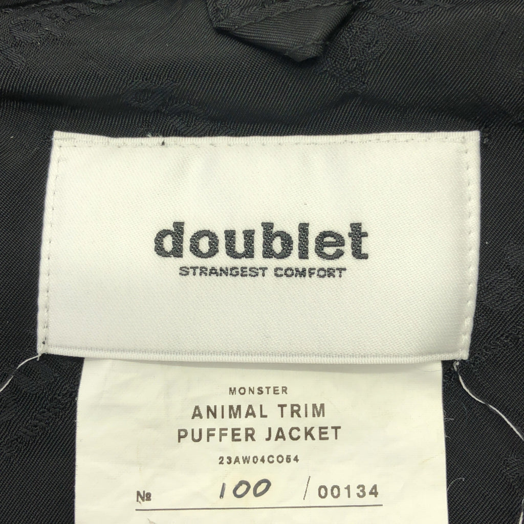 doublet / 더블렛 | 2023AW | ANIMAL TRIM PUFFER JACKET 동물 모티브 퍼퍼 다운 재킷 | M | 남성