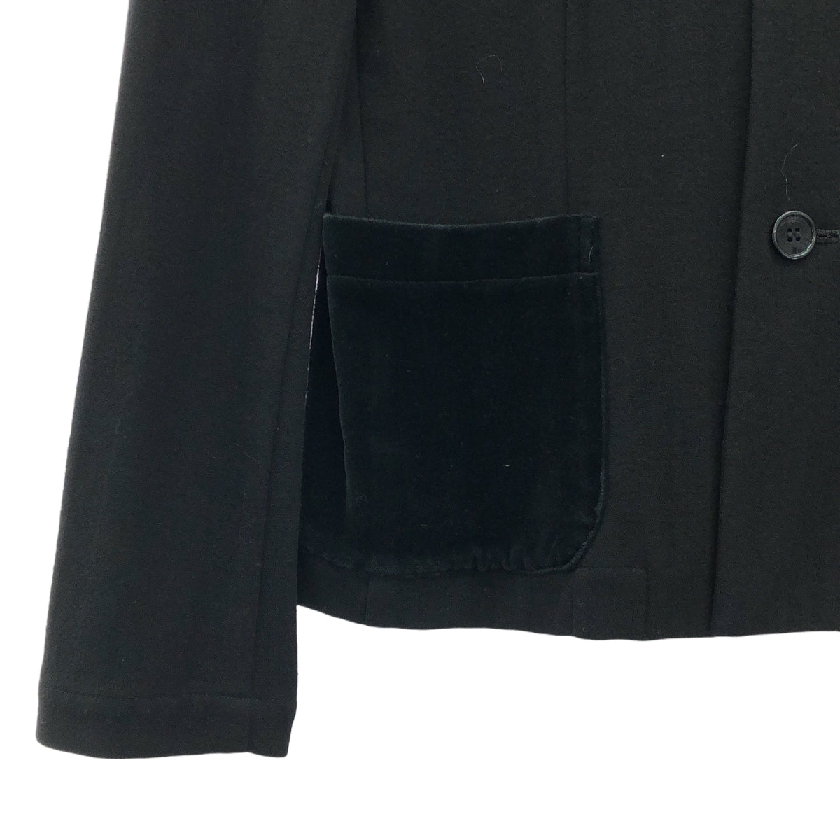 COMME des GARCONS | 經編布料AD2000 |絲絨圓領外套|中號 |黑色|女性的