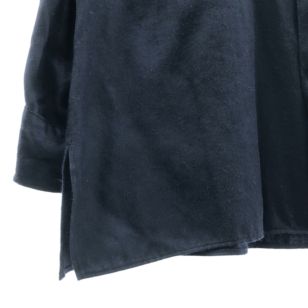 MAATEE&SONS / マーティー&サンズ | 2023AW | SILK FLANNEL OPEN COLLAR SHIRTS シルク フランネル オープンカラー シャツ | 2 | ネイビー | メンズ