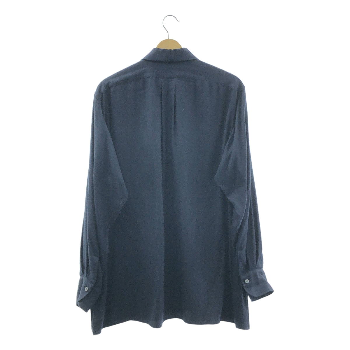MAATEE&SONS / マーティー&サンズ | 2023AW | SILK FLANNEL OPEN COLLAR SHIRTS シルク フランネル オープンカラー シャツ | 2 | ネイビー | メンズ