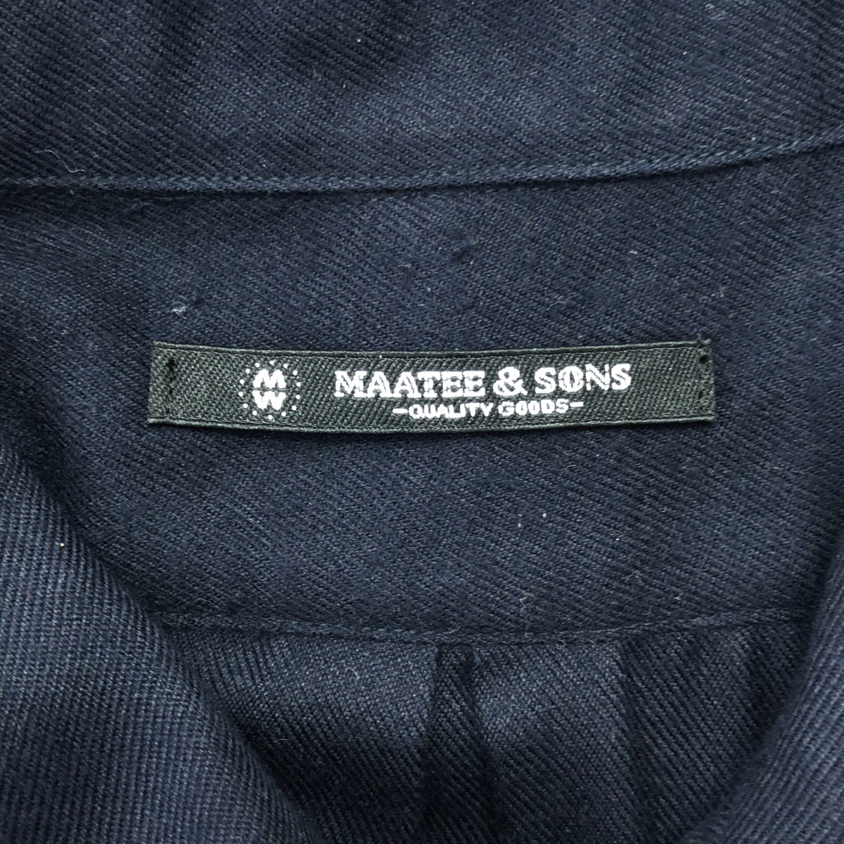 MAATEE&SONS / マーティー&サンズ | 2023AW | SILK FLANNEL OPEN COLLAR SHIRTS シルク フランネル オープンカラー シャツ | 2 | ネイビー | メンズ