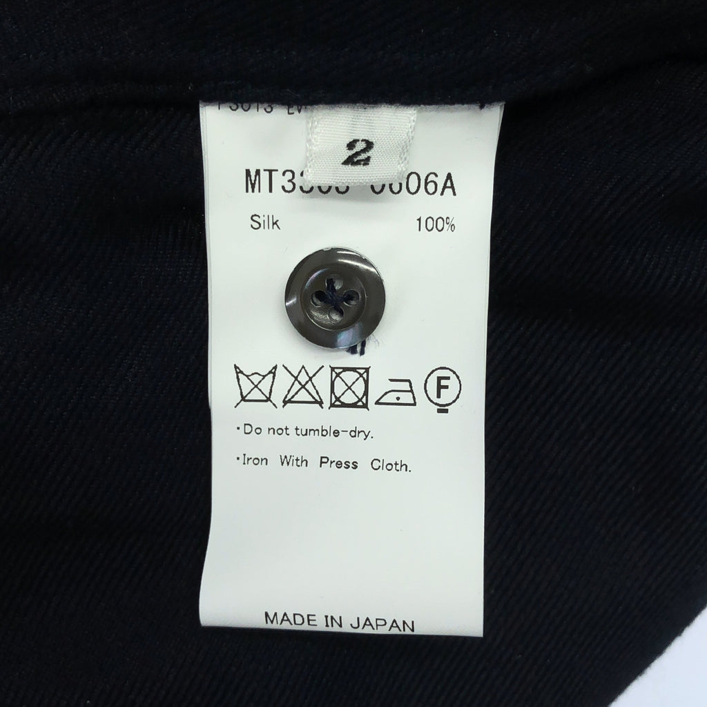 MAATEE&SONS / マーティー&サンズ | 2023AW | SILK FLANNEL OPEN COLLAR SHIRTS シルク フランネル オープンカラー シャツ | 2 | ネイビー | メンズ