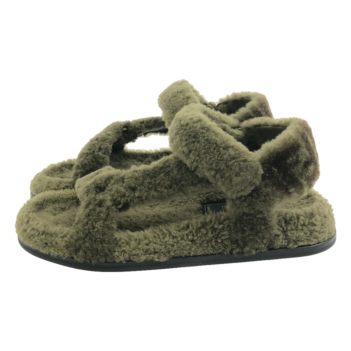 [狀況良好] 芬迪 |毛皮涼鞋 |尺寸 38 |卡其色 |女性的