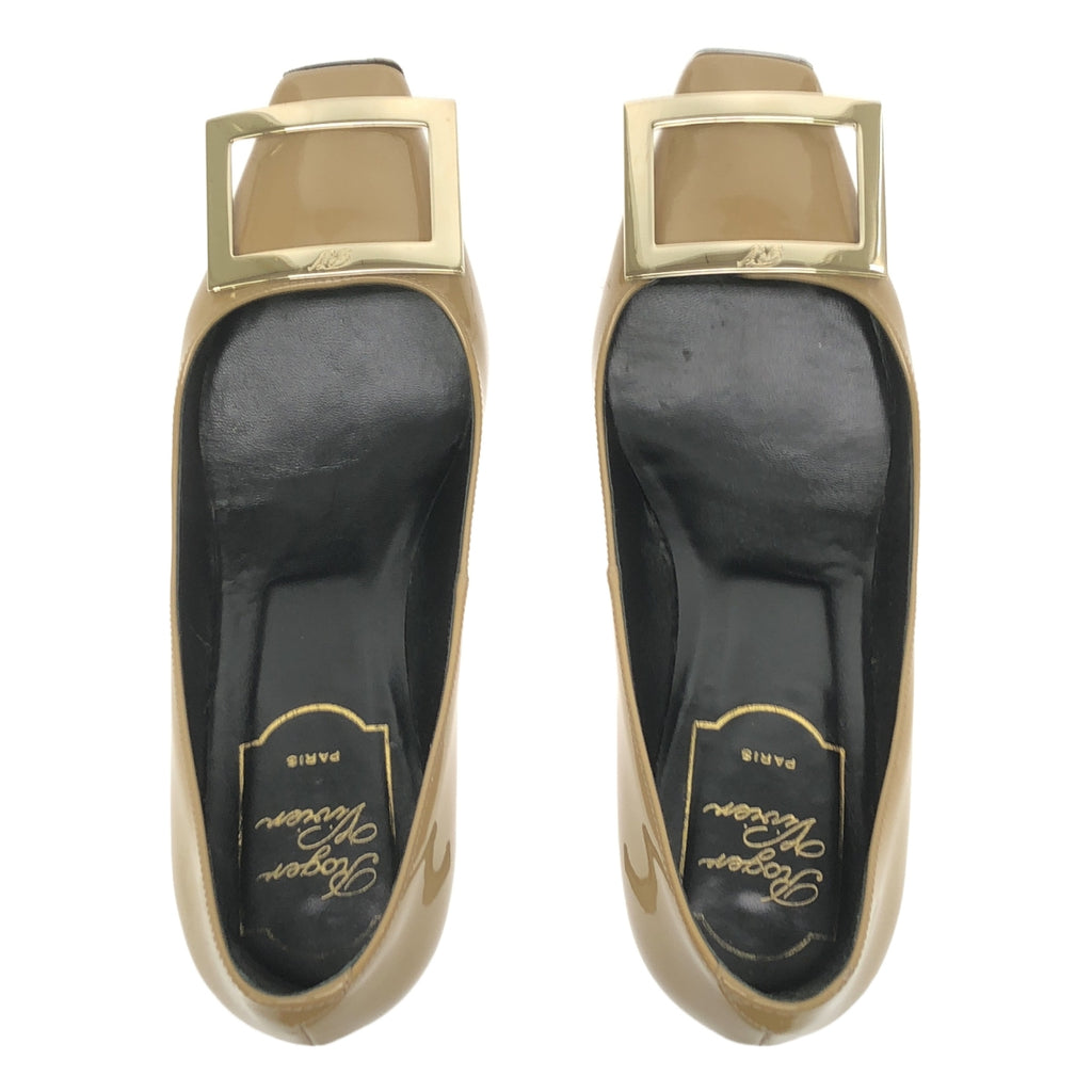 Roger Vivier / ロジェ・ヴィヴィエ | トランペット パテントレザー パンプス | 34 | ベージュ | レディース