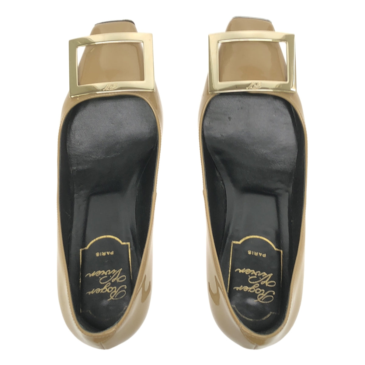 Roger Vivier / ロジェ・ヴィヴィエ | トランペット パテントレザー パンプス | 34 | ベージュ | レディース