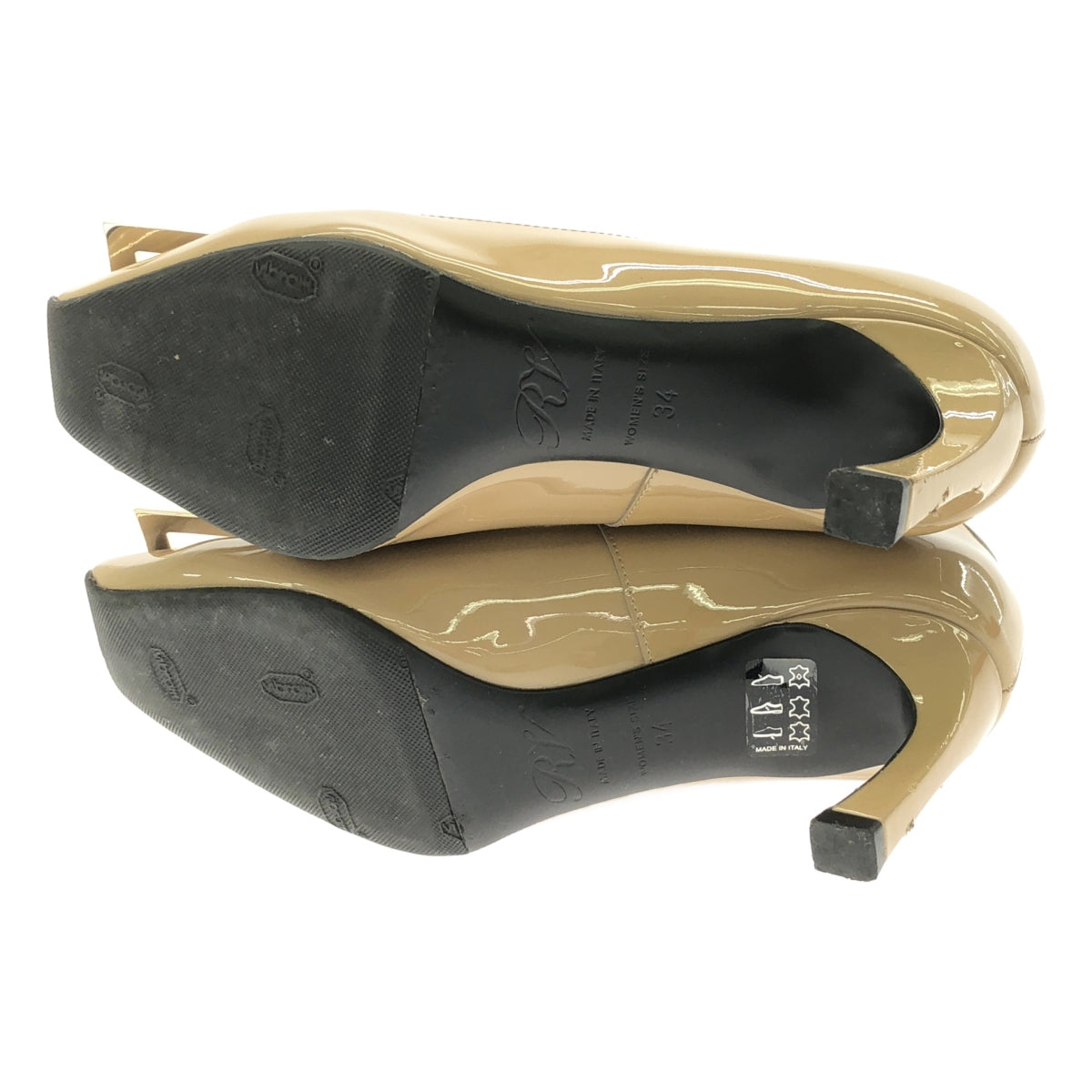 Roger Vivier | 喇叭漆皮高跟鞋 | 尺寸 34 | 米色 | 女士