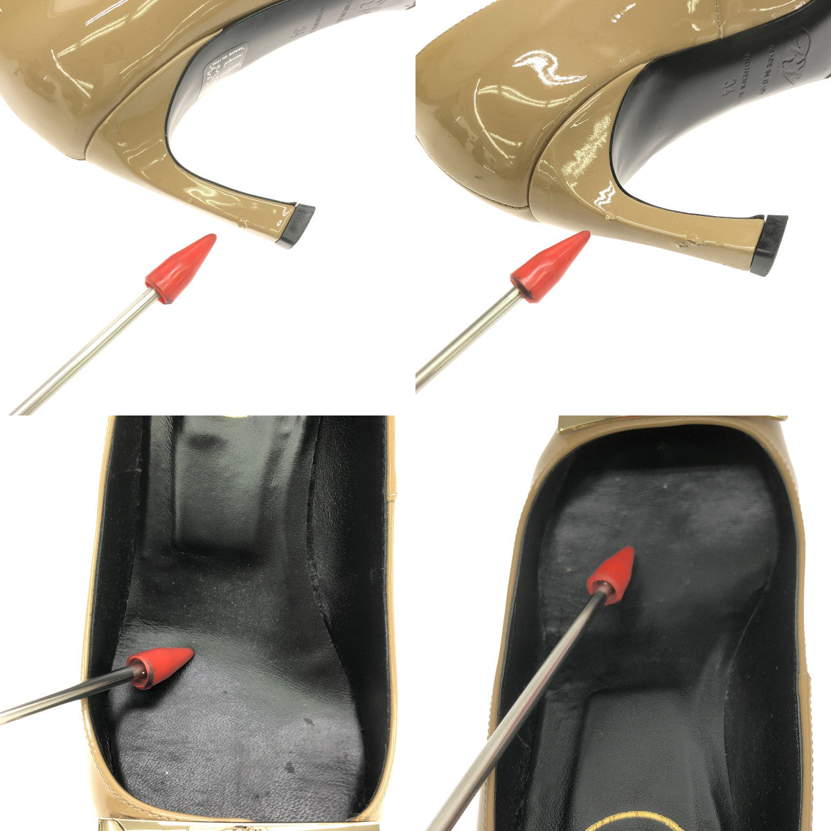 Roger Vivier | 喇叭漆皮高跟鞋 | 尺寸 34 | 米色 | 女士