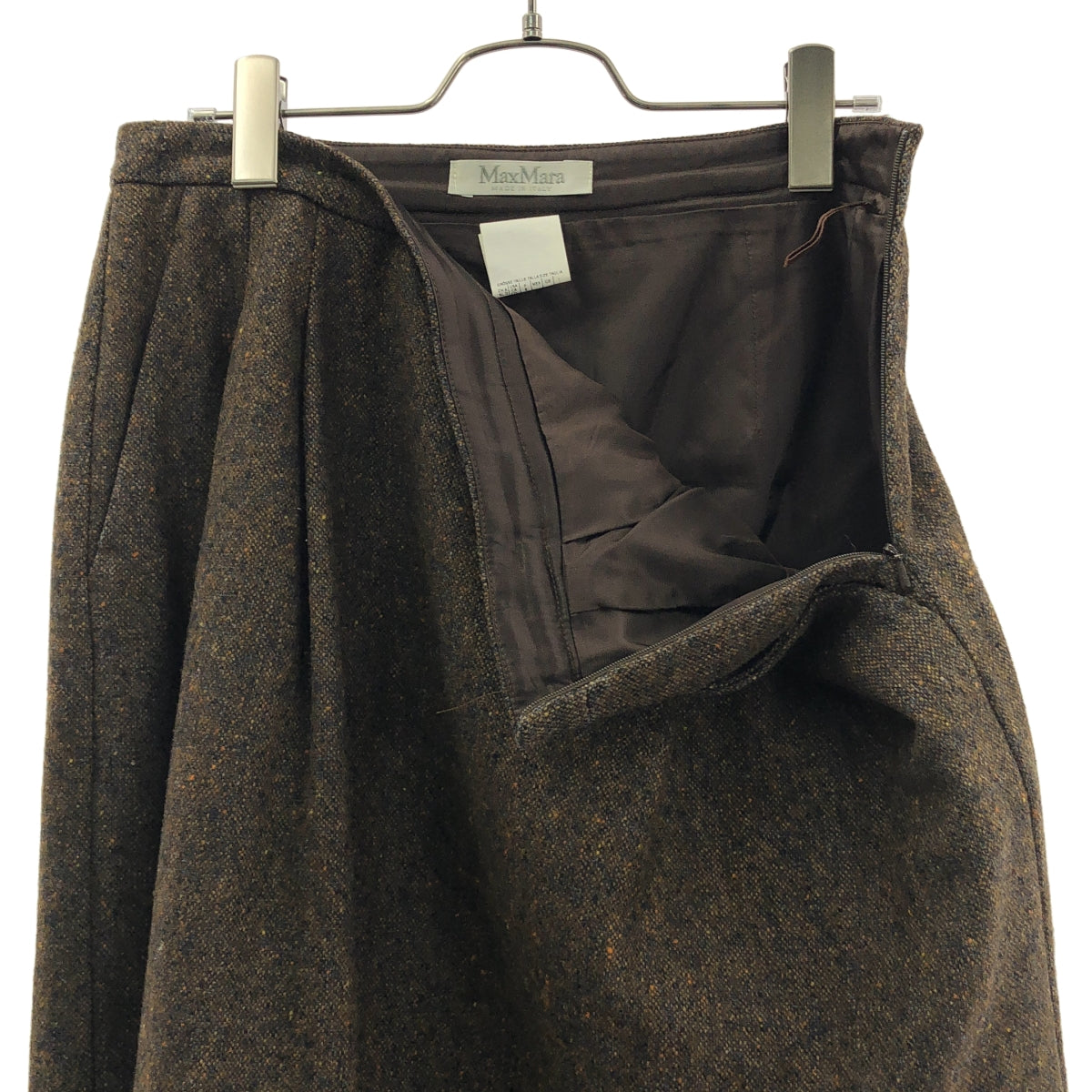 Max Mara / マックスマーラ | セットアップ / ウール シルク ツイードジャケット / タック スカート | 42 | レディース