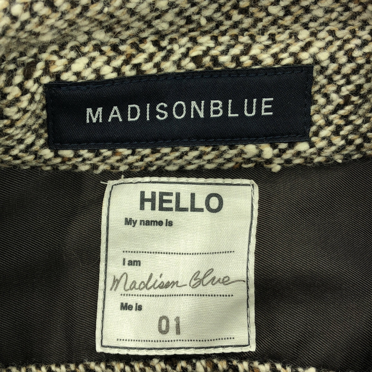 [Good Condition] MADISON BLUE | Melange Tweed Cut and Sew Pullover | 01 | Brown | Women's