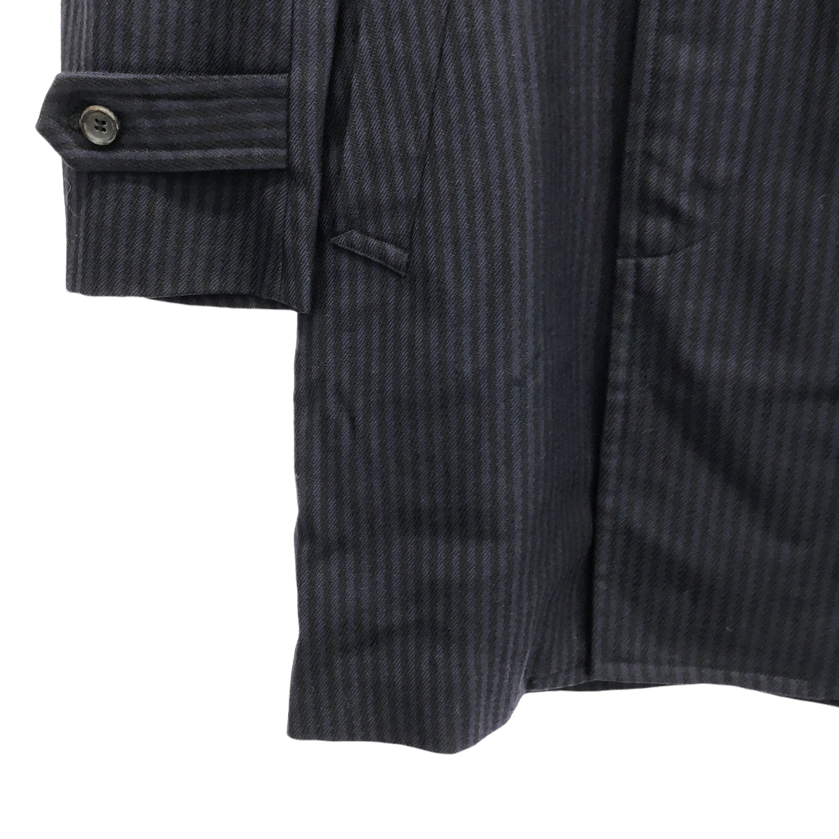 COMME des GARCONS | 2006AW | Persona / 鏤空條紋長版大衣 | S | 海軍藍/黑色 | 女款