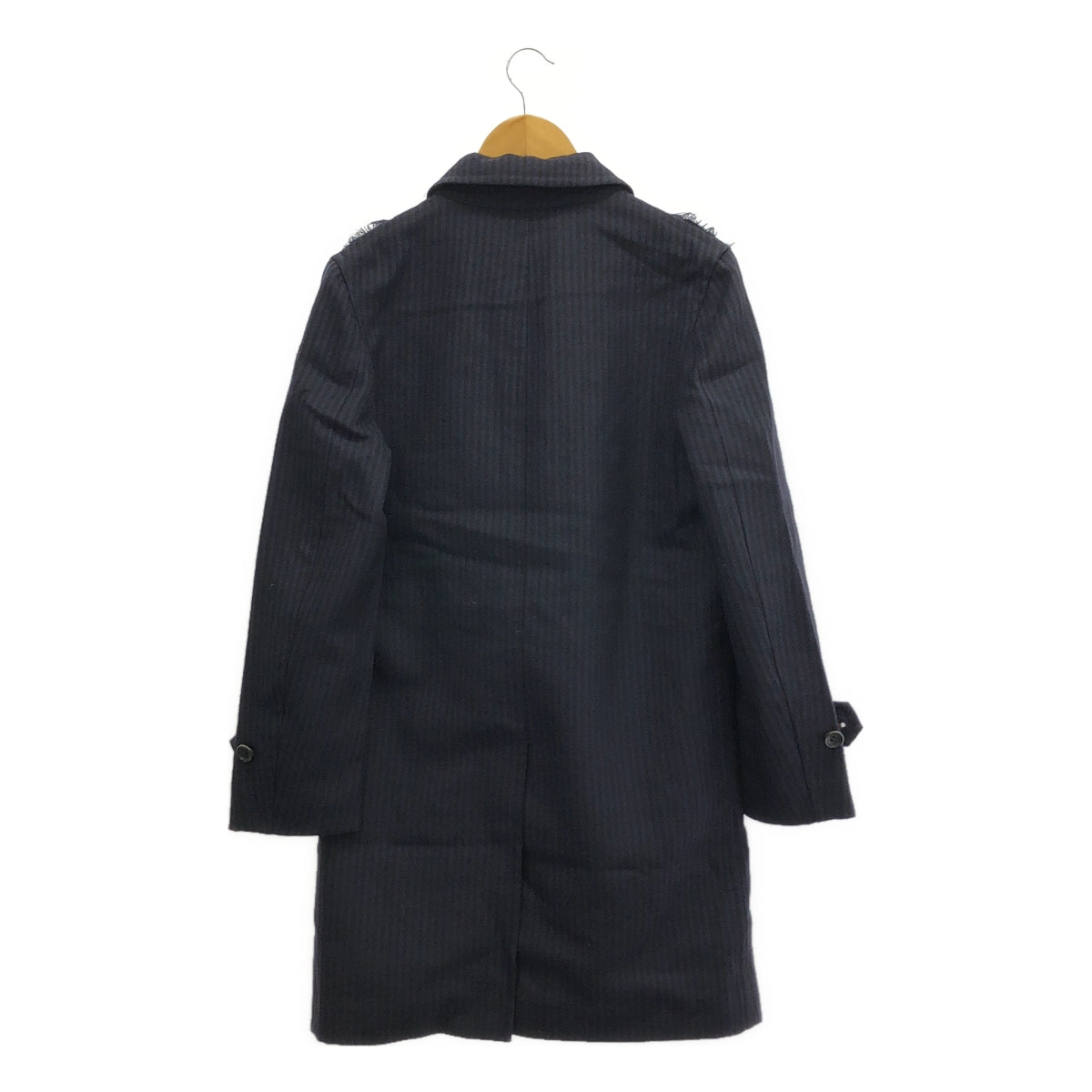 COMME des GARCONS | 2006AW | Persona / 鏤空條紋長版大衣 | S | 海軍藍/黑色 | 女款
