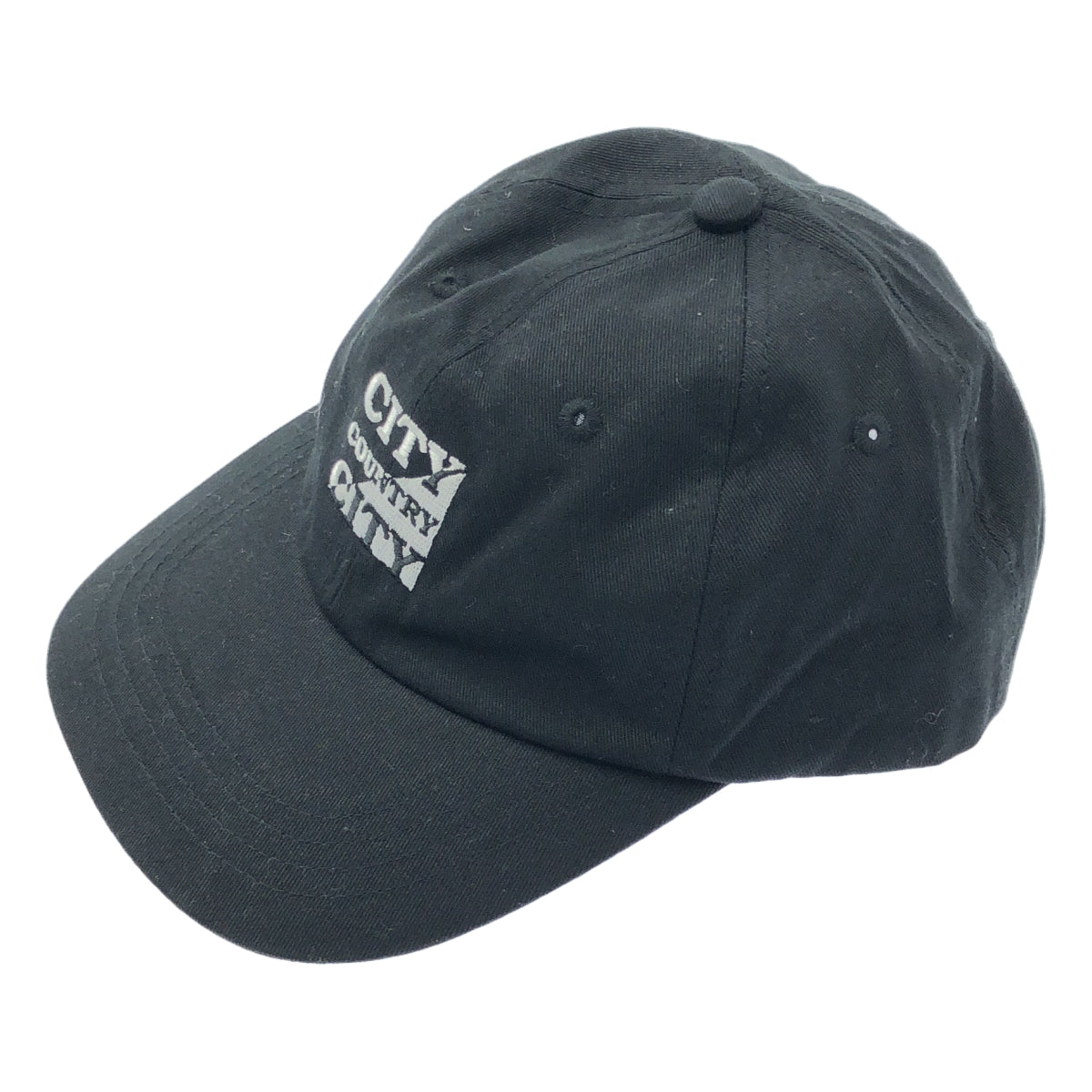 [新品] CITY COUNTRY CITY | 2024 秋冬 | 刺繡LOGO斜紋棉質棒球帽 | F碼 | 黑色 | 男款
