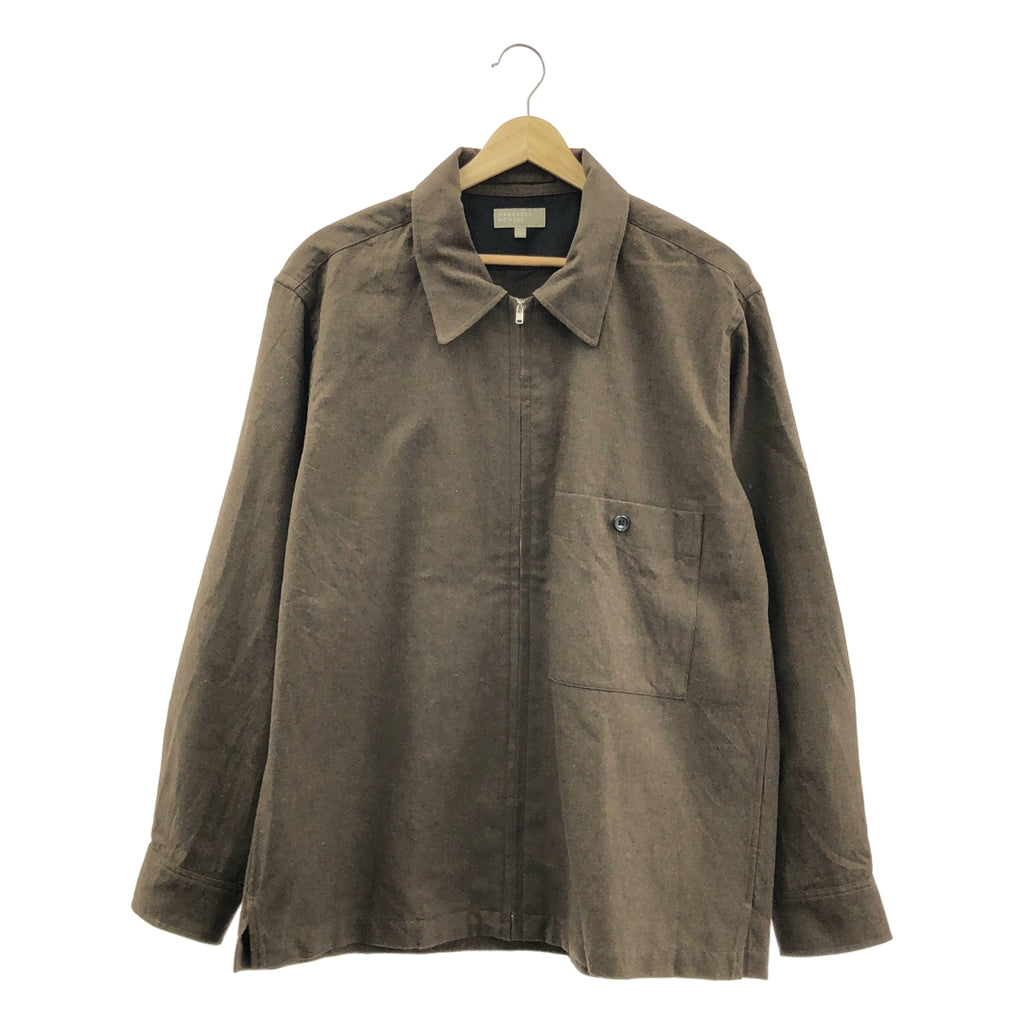 MARGARET HOWELL / 마가렛 하웰 | 2021AW | BRUSHED WOOL COTTON TWILL / 풀 Zip 셔츠 재킷 | L | 남성