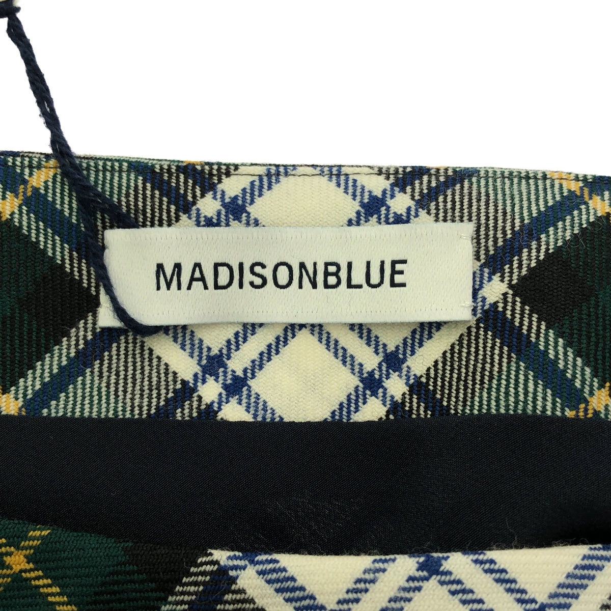 MADISON BLUE / マディソンブルー | 2023AW | DRAPED BOAT DRESS TARTAN / アシンメトリー 裾サイドジップ ドレス ワンピース / 総裏地 | 01（S) | レディース