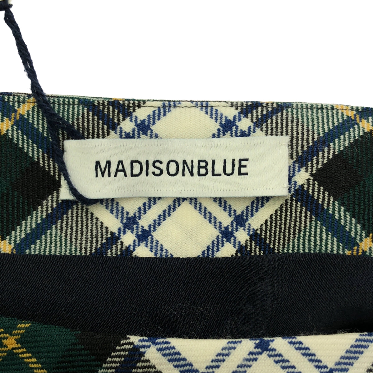 【美品】  MADISON BLUE / マディソンブルー | 2023AW | DRAPED BOAT DRESS TARTAN / アシンメトリー 裾サイドジップ ドレス ワンピース / 総裏地 | 01（S) | CHECKED GREEN | レディース