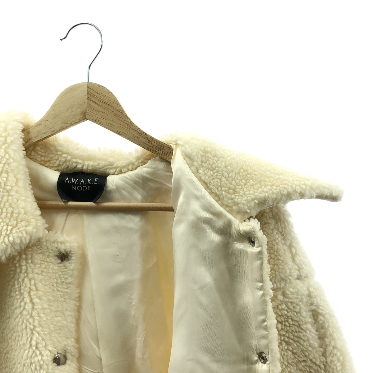 A.W.A.K.E MODE / アウェイク モード | ボア オーバーサイズ コート | XS | アイボリー | レディース