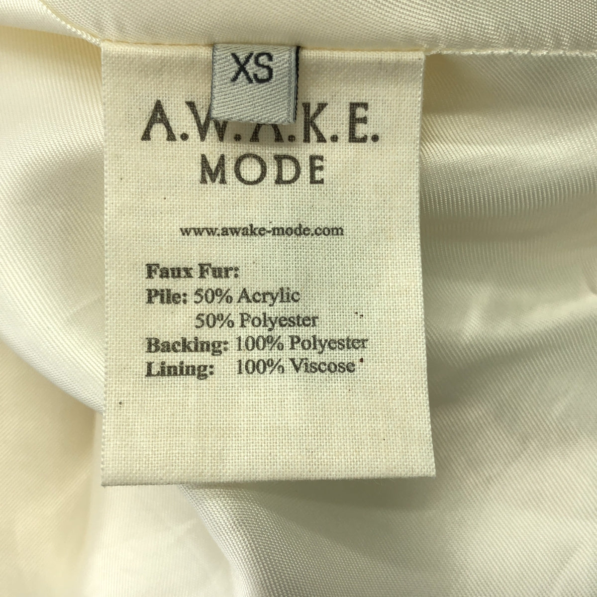 AWAKE MODE | 超大號蟒蛇皮大衣 | XS | 象牙色 | 女款