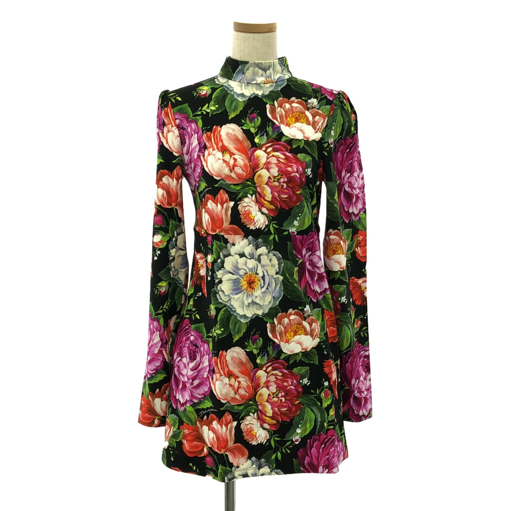 杜嘉班納 (DOLCE &amp; GABBANA) / 杜嘉班納 (Dolce &amp; Gabbana)高領花卉印花連身裙 | 11/12 |多色 |女性的