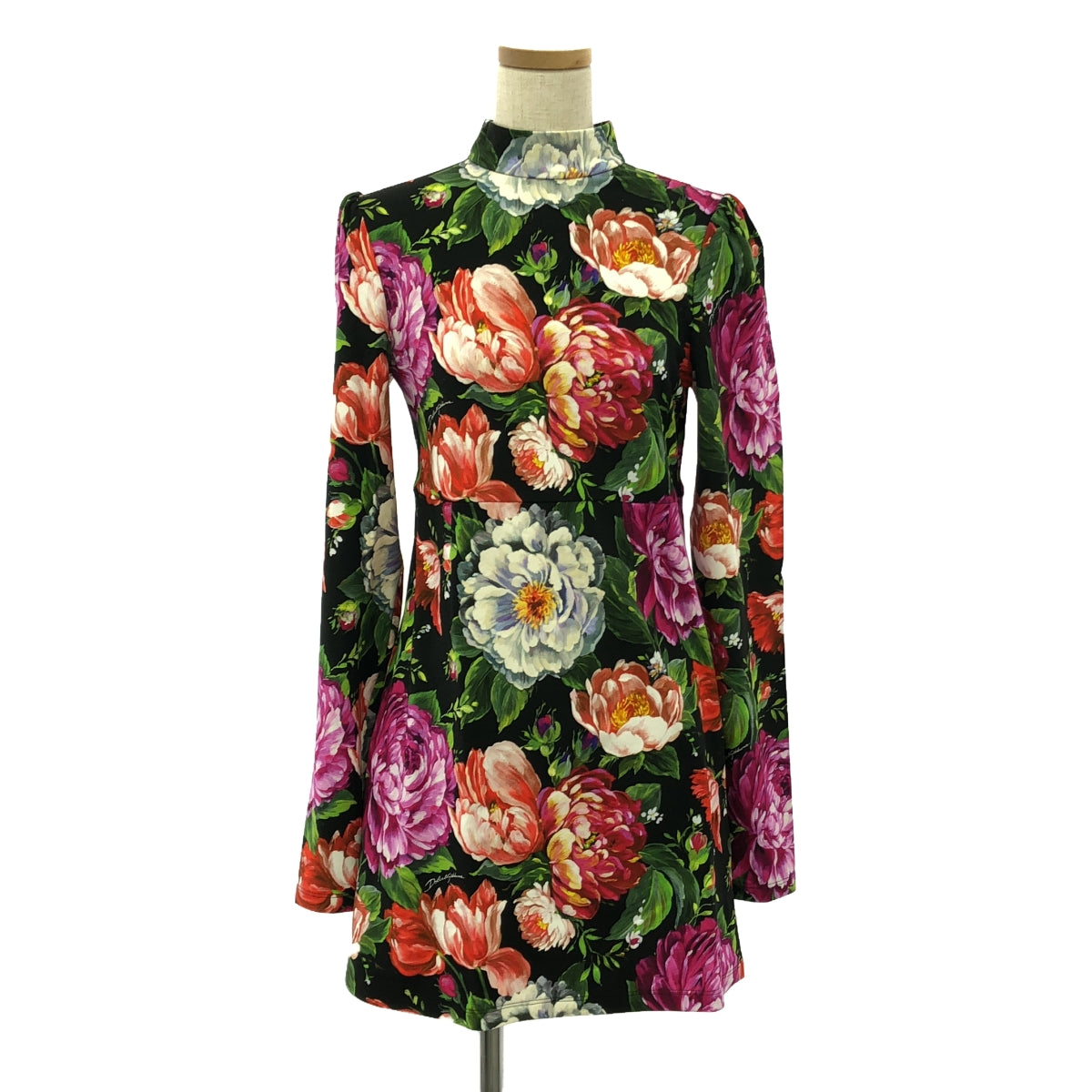 DOLCE＆GABBANA / ドルチェ＆ガッバーナドルガバ | ハイネック フラワープリント ワンピース | 11/12 | マルチカラー | レディース